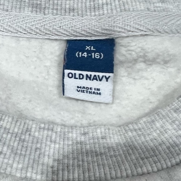 Old Navy Heather Gray Sweatshirt with Pink Graphic - Picture 3 of 4